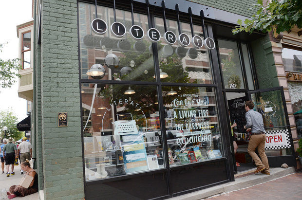 ...turned into this happy picture. The typewriter key sign is typical of how nicely thought out this store is.